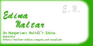 edina maltar business card